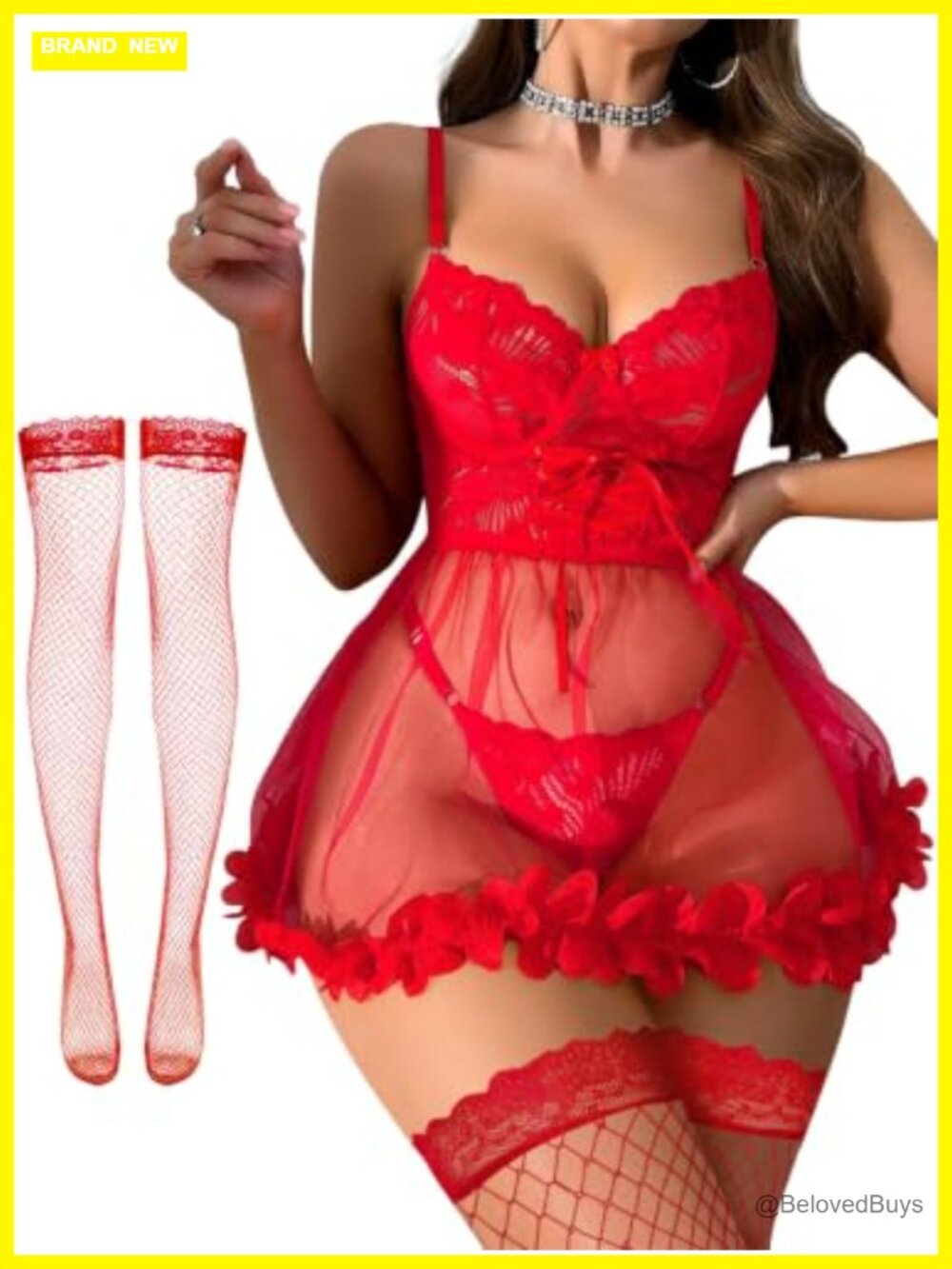 V-Neck Tank Chemise and Thong Set Stretch Pull On Relaxed Fit Sleepwear
